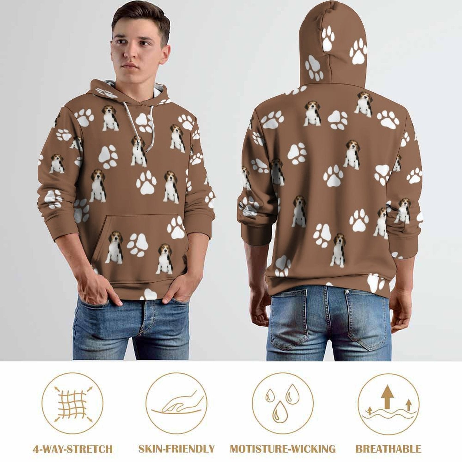 WEPRINTMEHoodieCustom Pet Paws Men's Hoodie