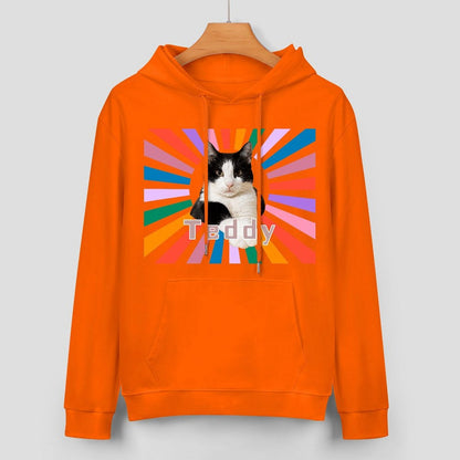 WEPRINTMEHoodieCustom Pet Photo Rainbow Strips Unisex Cotton Hoodie
