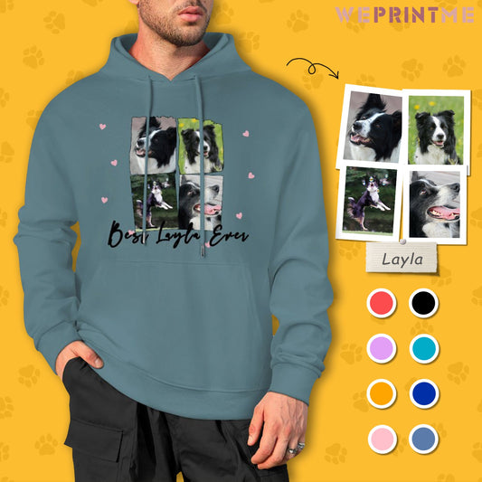 WEPRINTMEHoodieCustom Pet Photos and Name Stars Unisex Cotton Hoodie