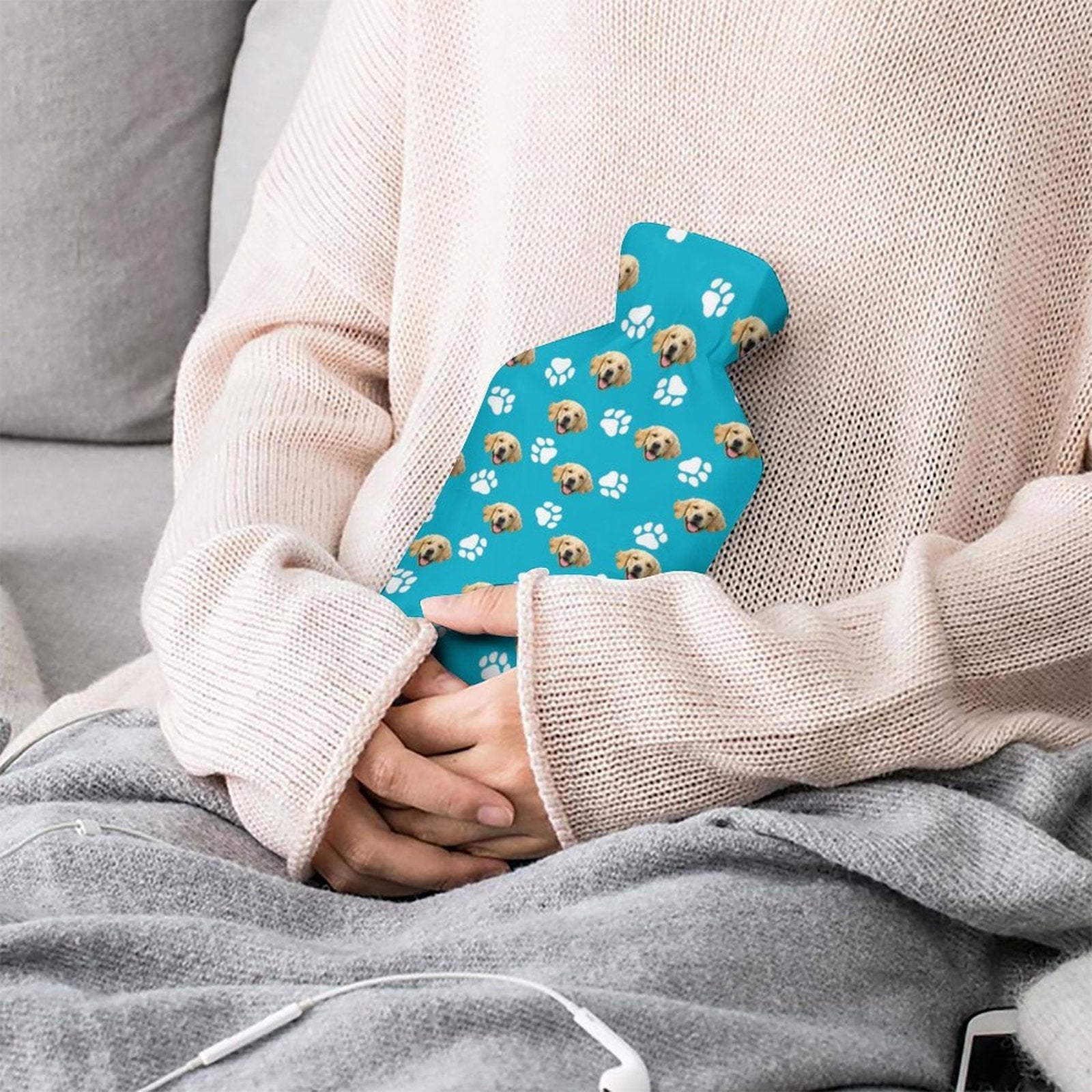 WEPRINTMEHot Water BottleCustom Pet Face Hot Water Bottle