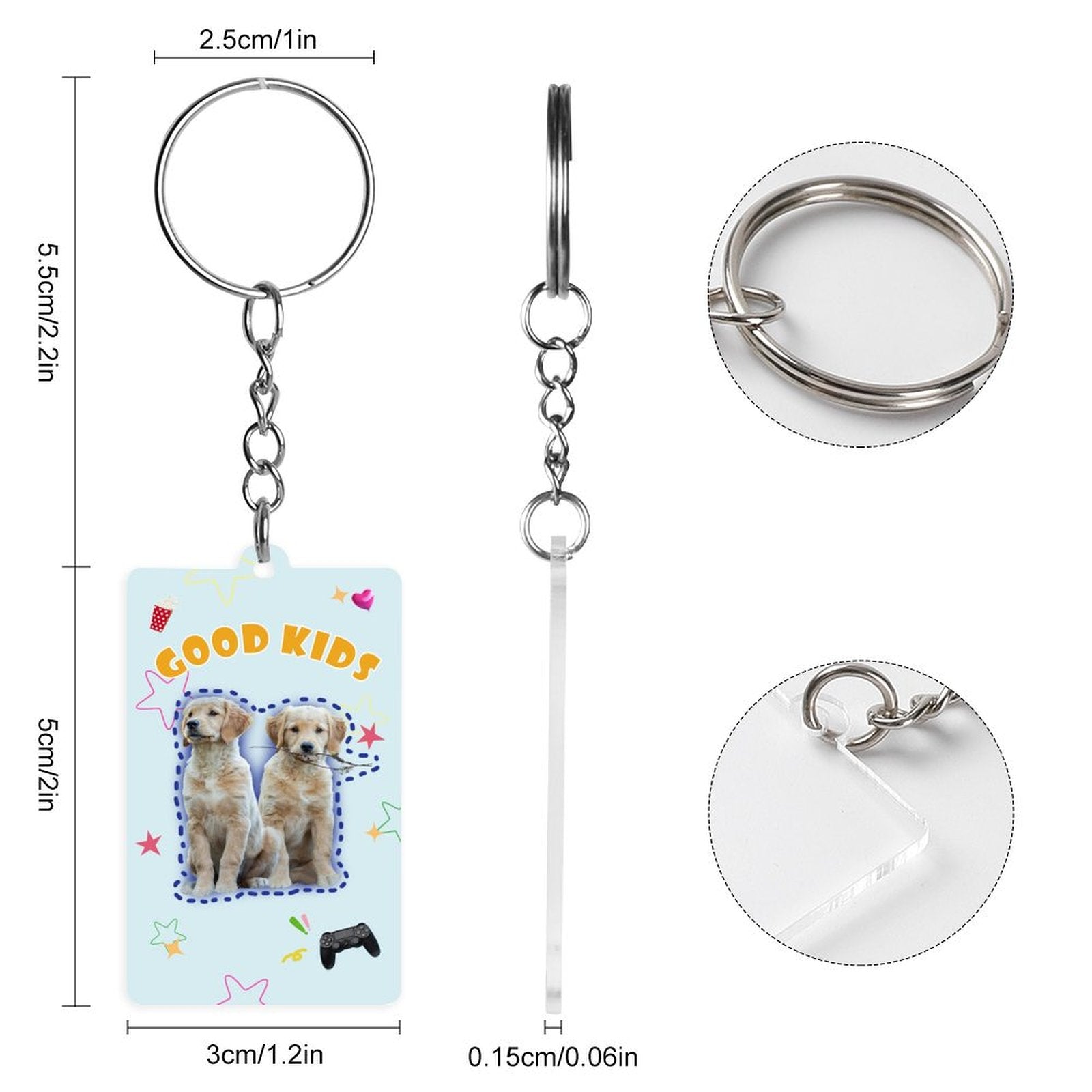 WEPRINTMEKeychainsCustom Pet Good Kids Acrylic Keychain