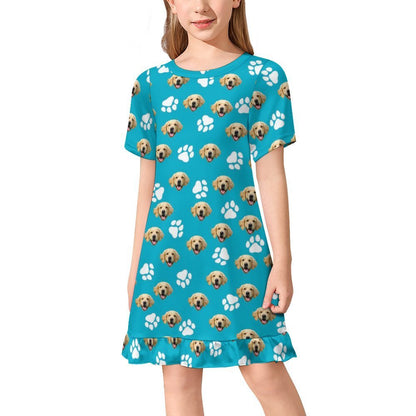 WEPRINTMEKid's DressCustom Pet Face Girl's Dress