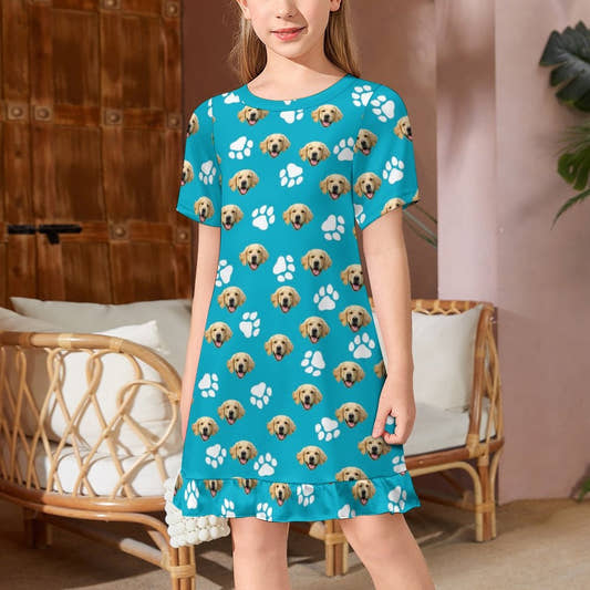 WePrintMeKid's DressCustom Pet Face Girl's Dress
