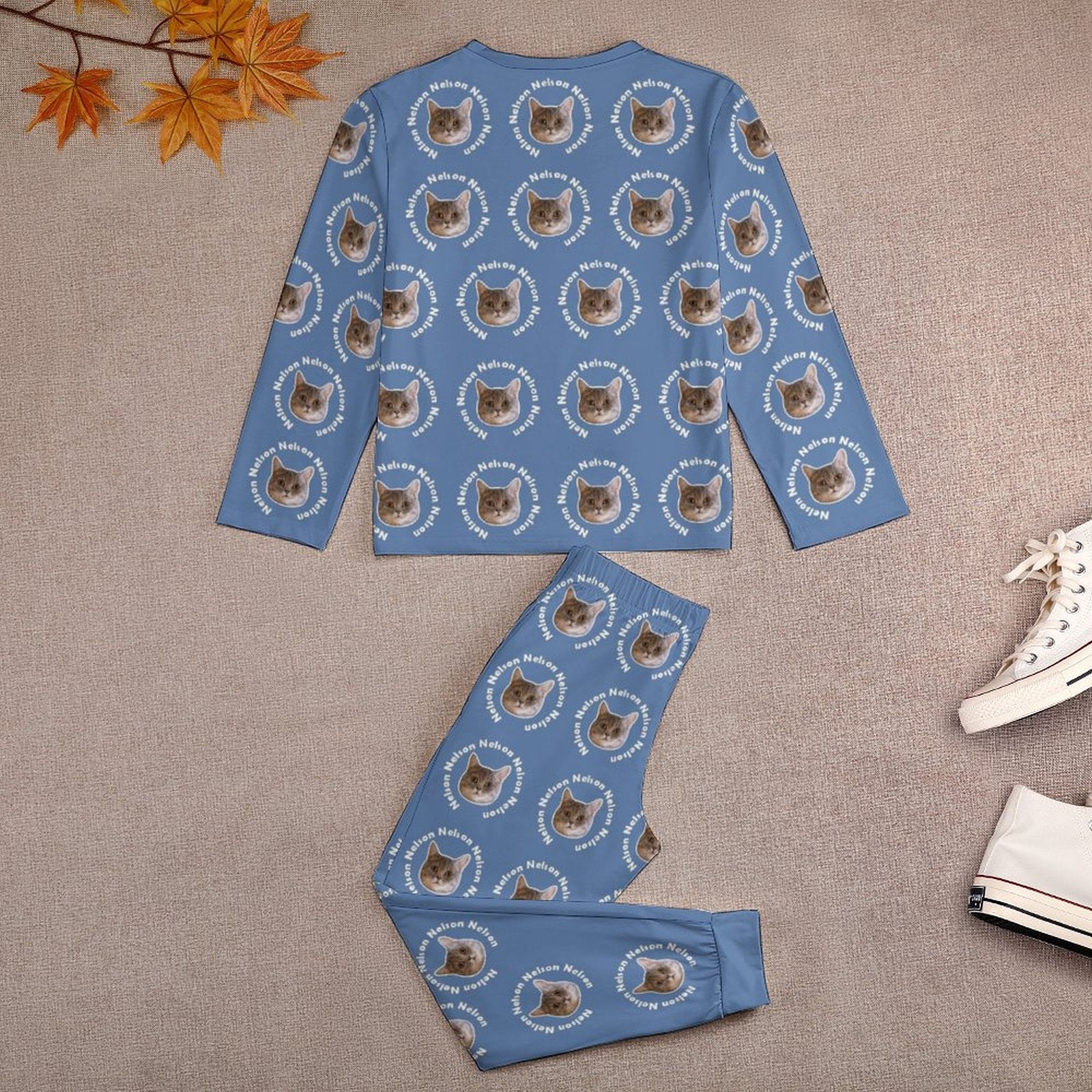 WEPRINTMEKid's PajamasCustom Pet Face and Circle Name Kids Pajama Set