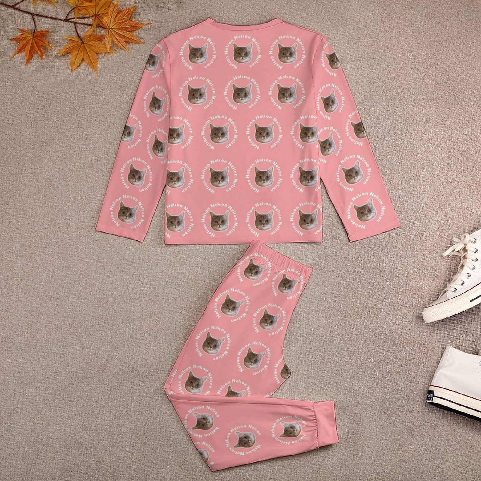 WEPRINTMEKid's PajamasCustom Pet Face and Circle Name Kids Pajama Set