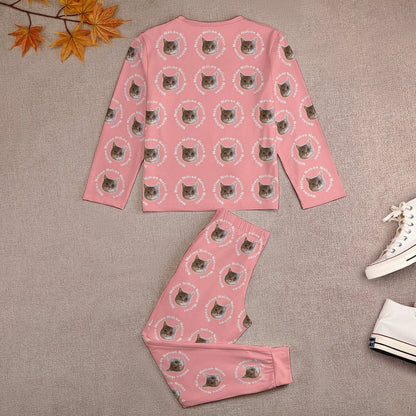 WEPRINTMEKid's PajamasCustom Pet Face and Circle Name Kids Pajama Set
