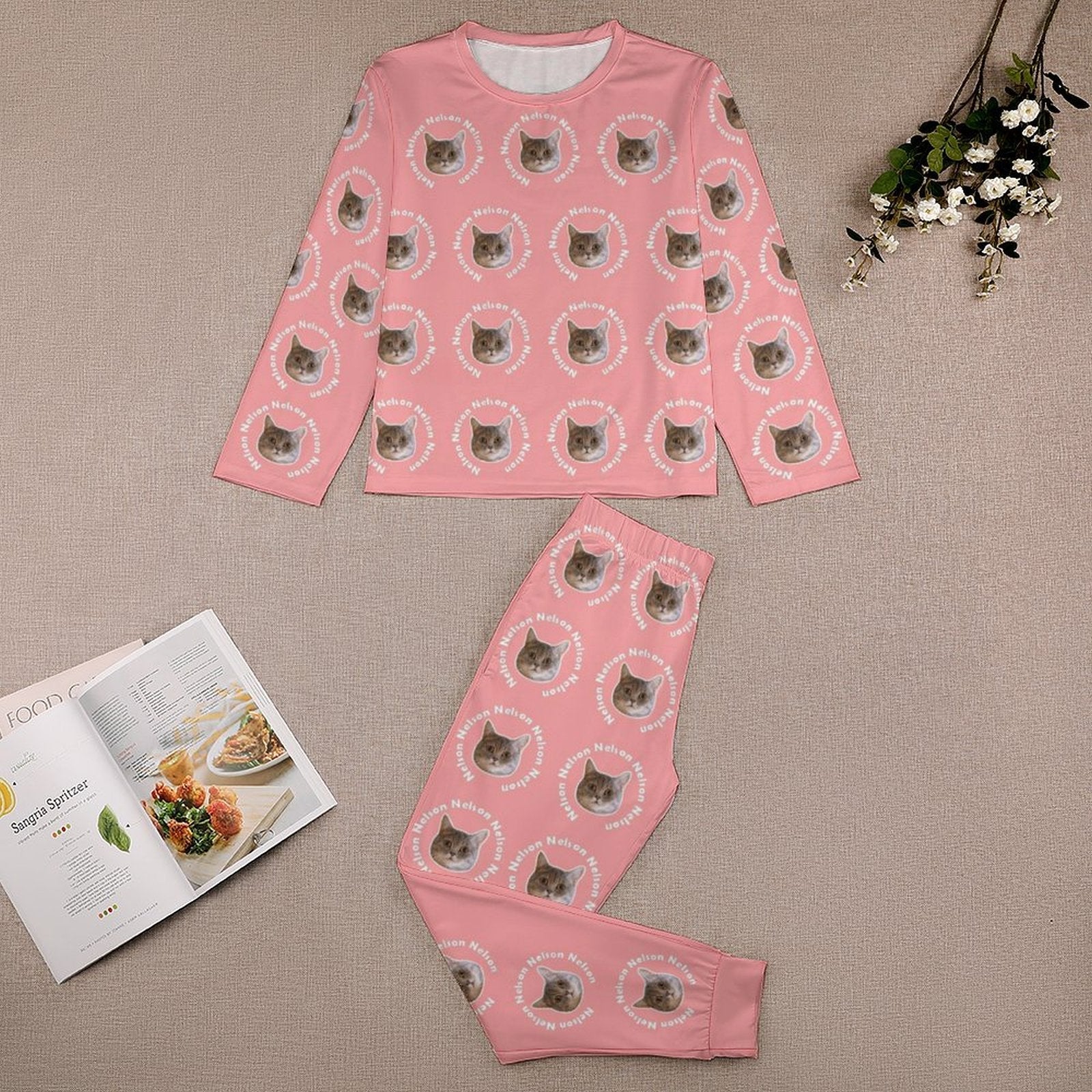 WEPRINTMEKid's PajamasCustom Pet Face and Circle Name Kids Pajama Set