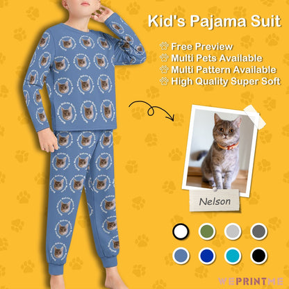 WEPRINTMEKid's PajamasCustom Pet Face and Circle Name Kids Pajama Set
