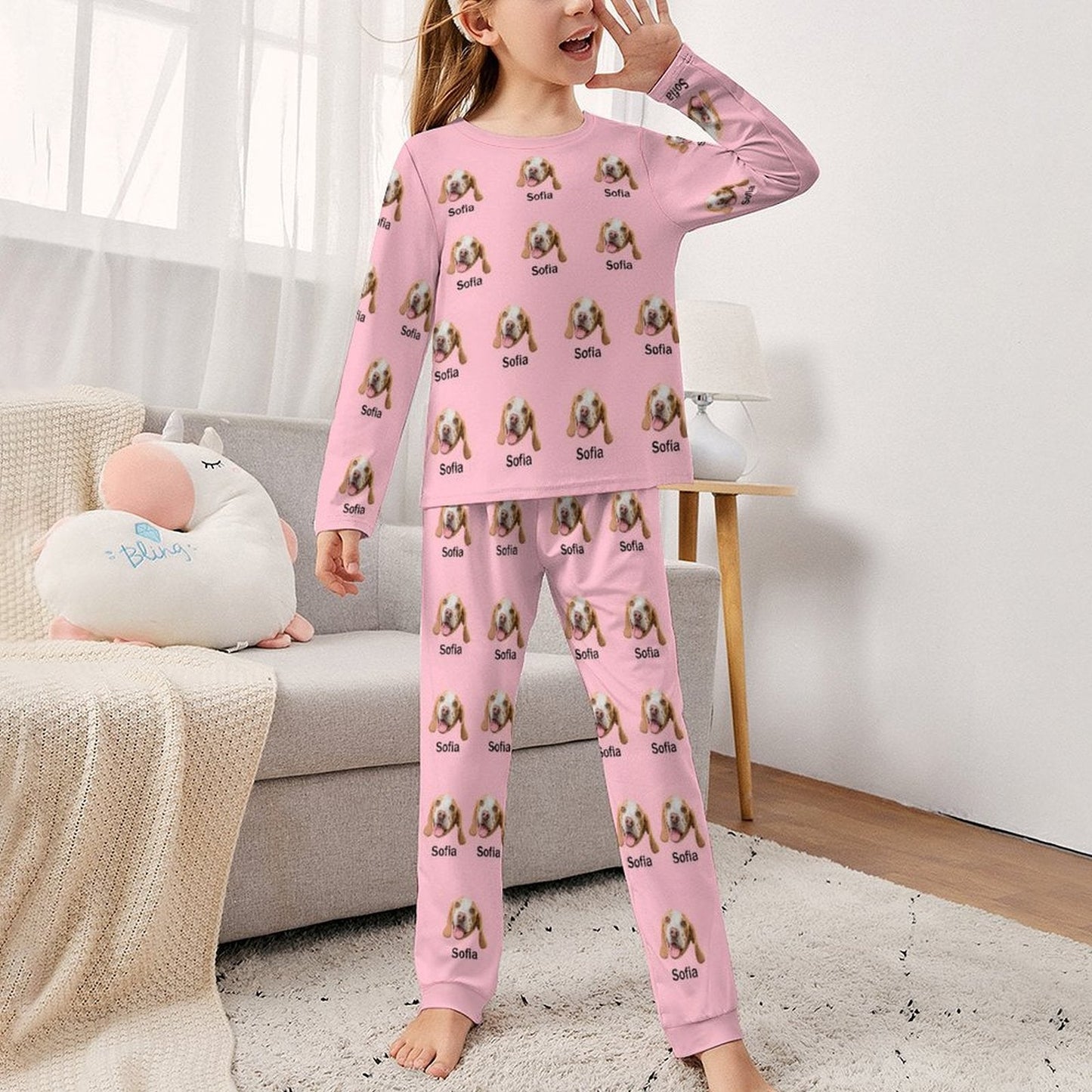 WEPRINTMEKid's PajamasCustom Pet Face and Name Kids Pajama Set