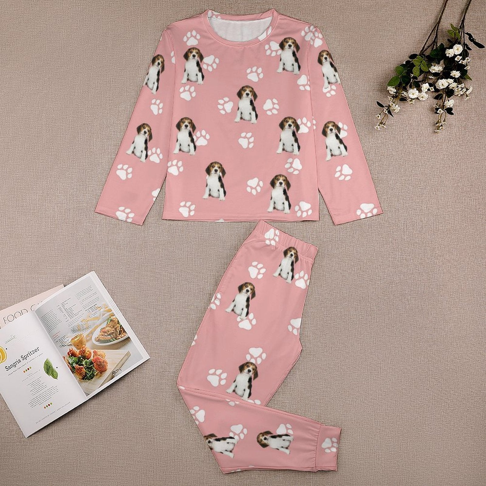 WEPRINTMEKid's PajamasCustom Pet Face Lovely Pet and Paws Kids Pajama Set
