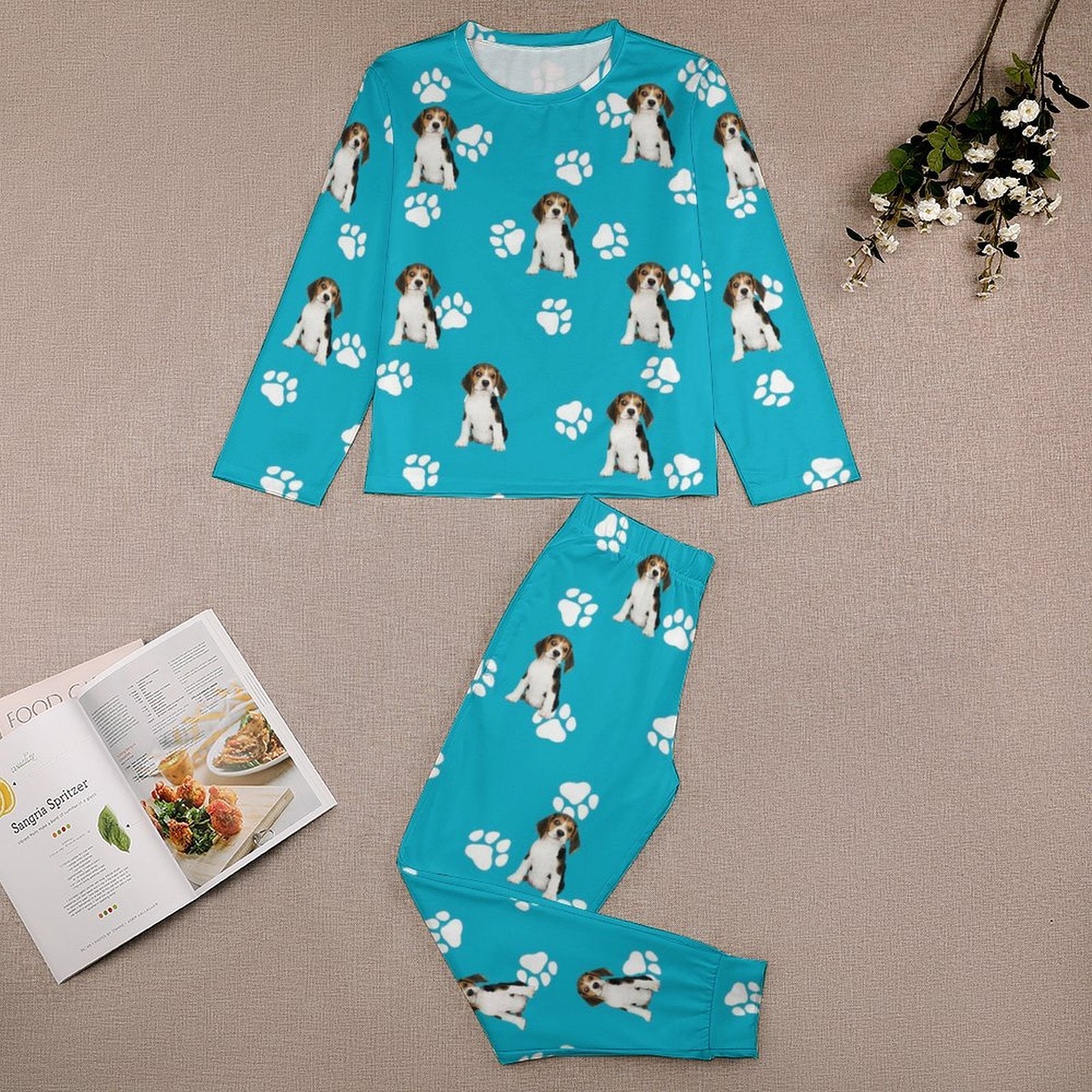 WEPRINTMEKid's PajamasCustom Pet Face Lovely Pet and Paws Kids Pajama Set