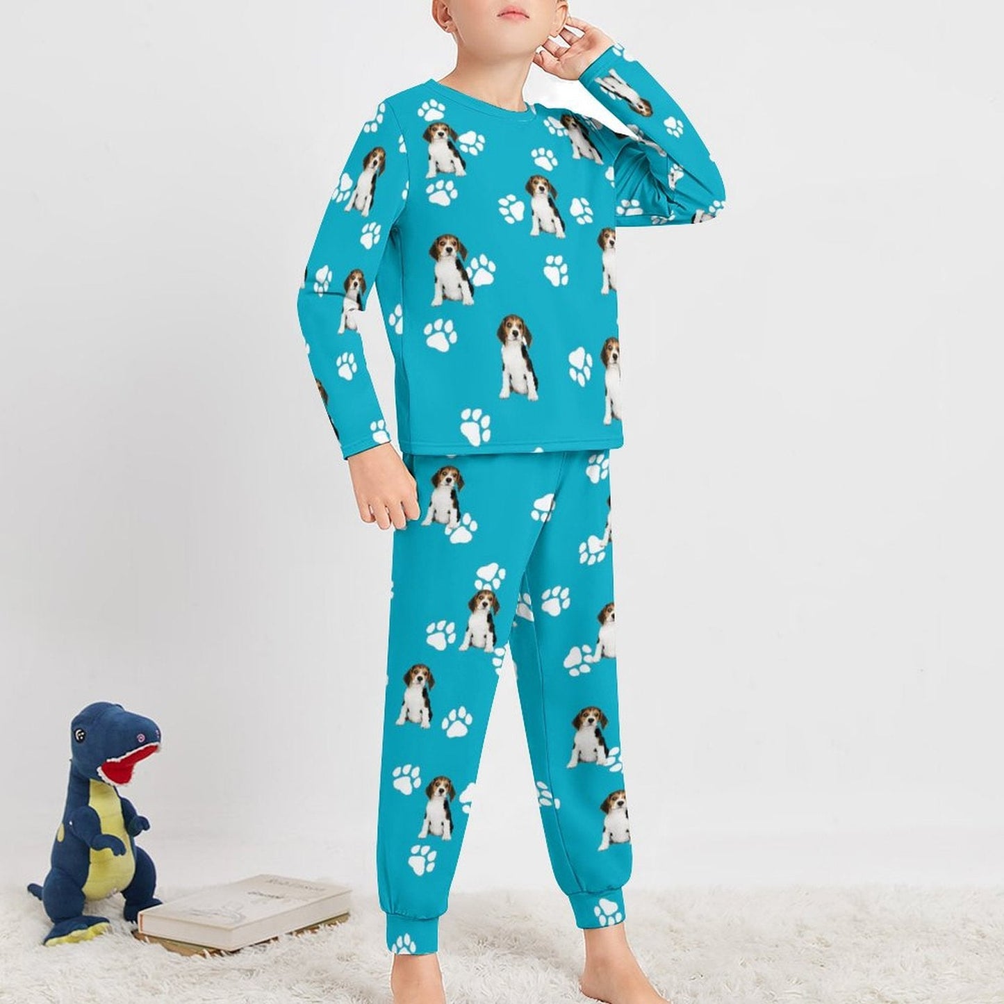 WEPRINTMEKid's PajamasCustom Pet Face Lovely Pet and Paws Kids Pajama Set
