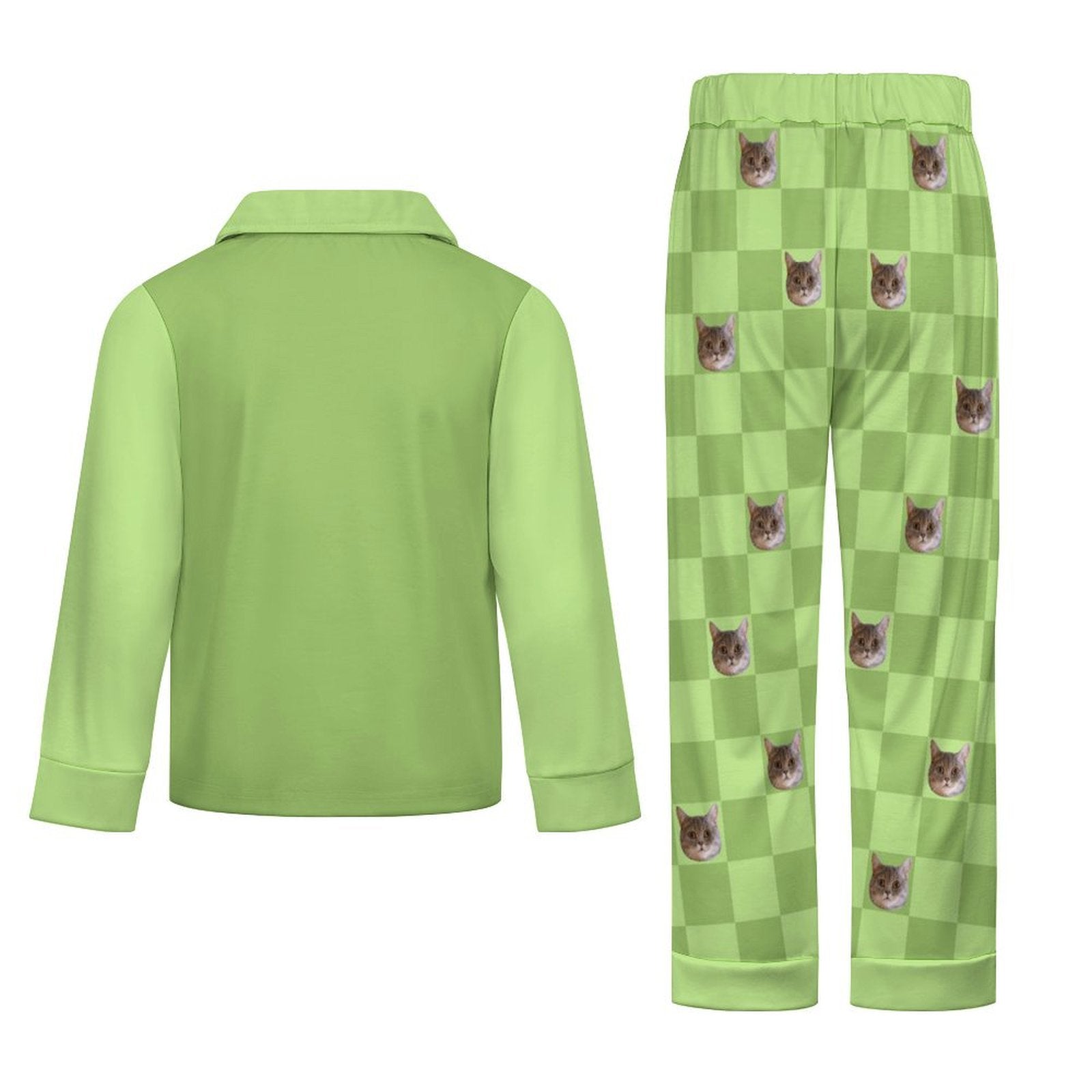 WEPRINTMEKid's PajamasCustom Pet Face Plaid Button - Down Kids Pajama Set