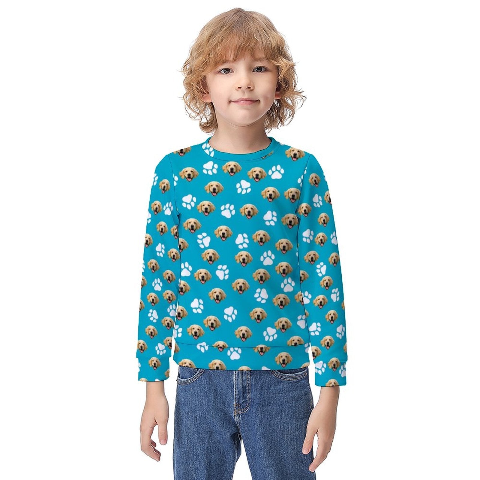 WEPRINTMEKid's SweatshirtCustom Pet Face Kid's Sweatshirt