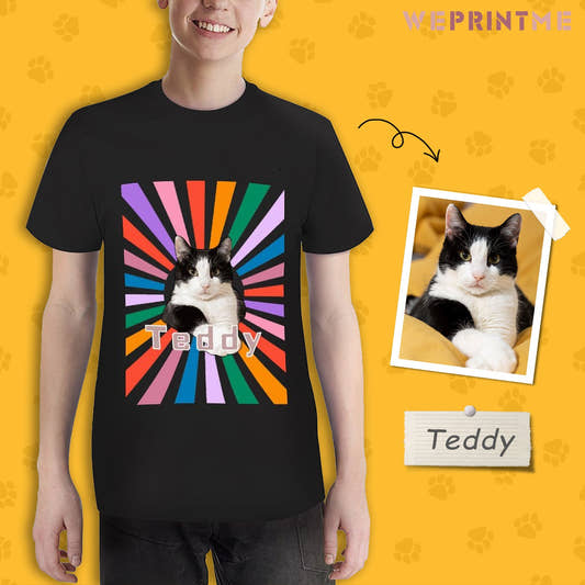 WePrintMeKid's T-ShirtCustom Pet Face and Name Kid's Cool Light Dogs on T-shirt