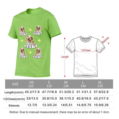 WEPRINTMEKid's T-ShirtCustom Pet Face and Name Kid's T-shirt Pets and Stars on T-shirt