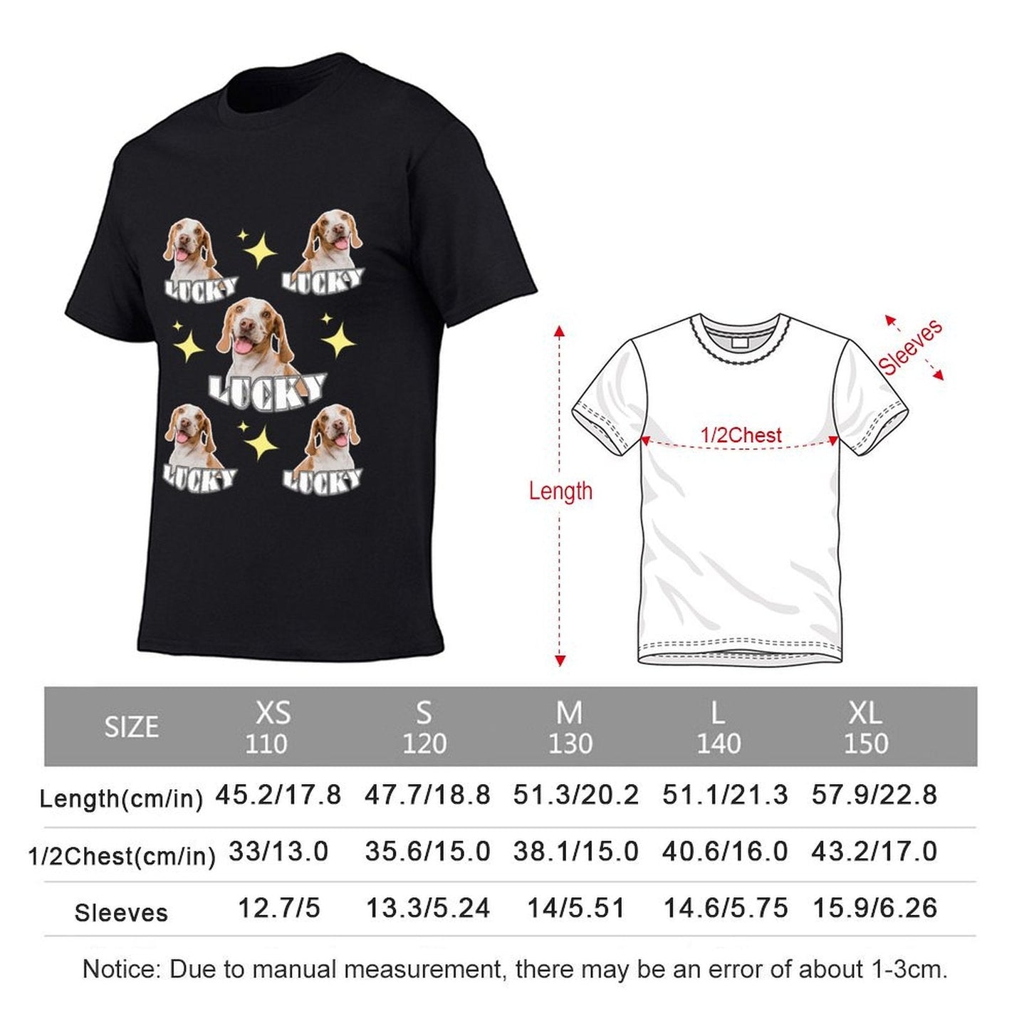 WEPRINTMEKid's T-ShirtCustom Pet Face and Name Kid's T-shirt Pets and Stars on T-shirt