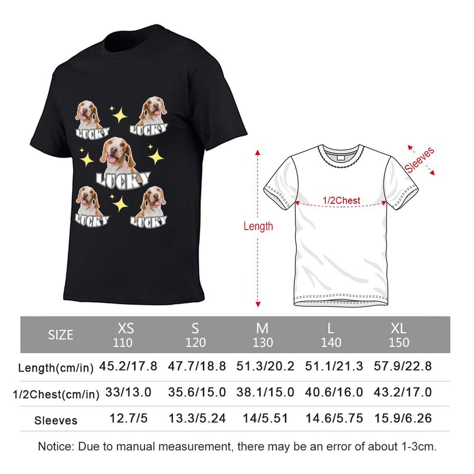 WEPRINTMEKid's T-ShirtCustom Pet Face and Name Kid's T-shirt Pets and Stars on T-shirt