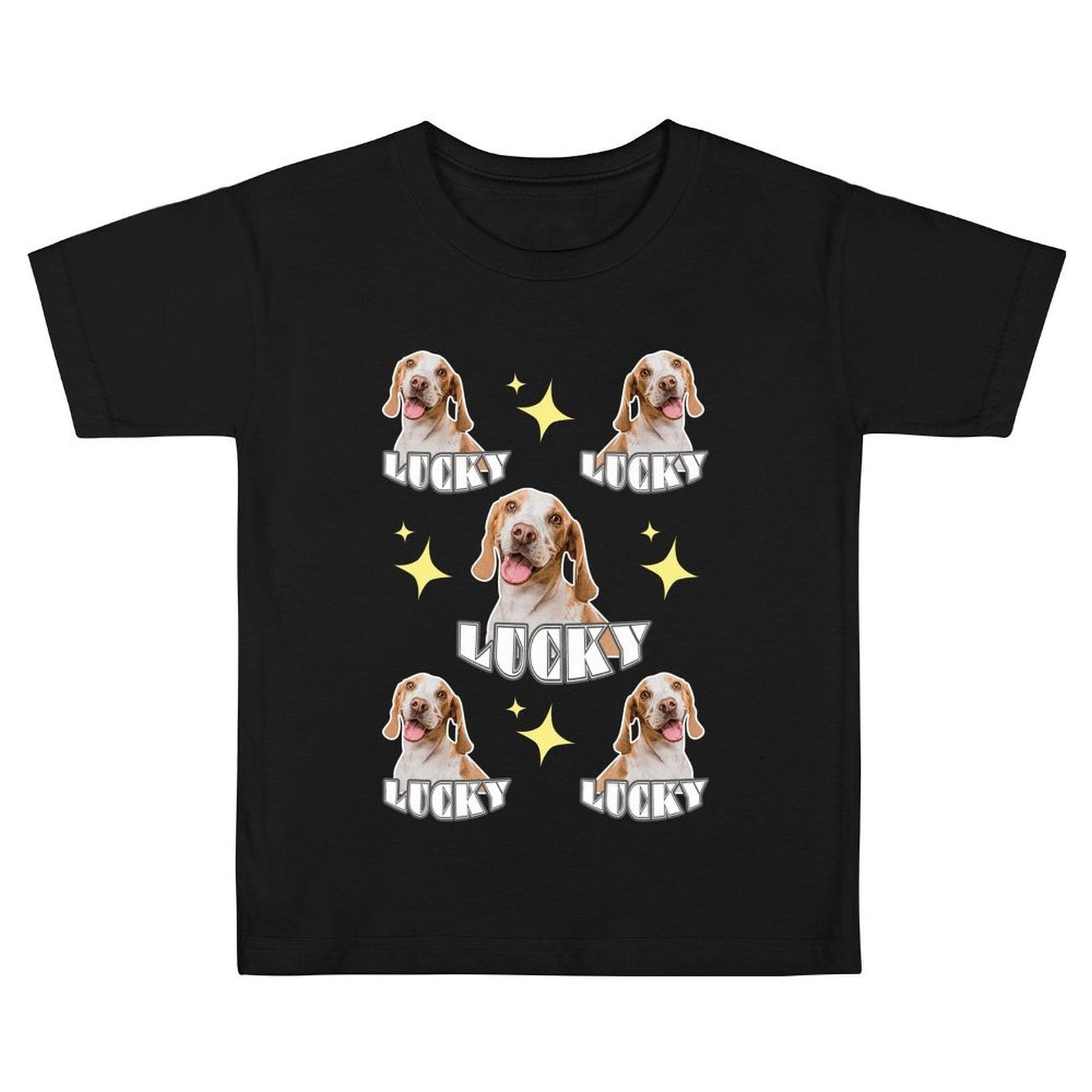 WEPRINTMEKid's T-ShirtCustom Pet Face and Name Kid's T-shirt Pets and Stars on T-shirt