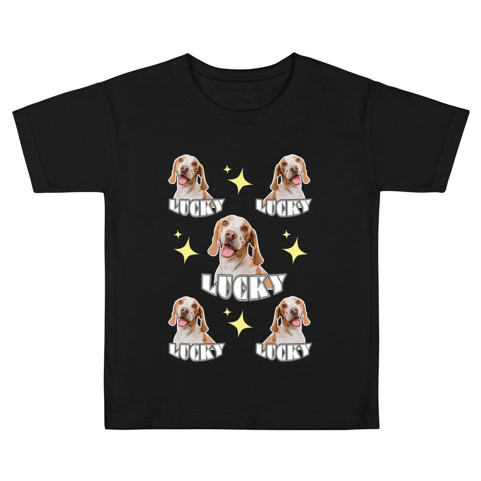 WEPRINTMEKid's T-ShirtCustom Pet Face and Name Kid's T-shirt Pets and Stars on T-shirt