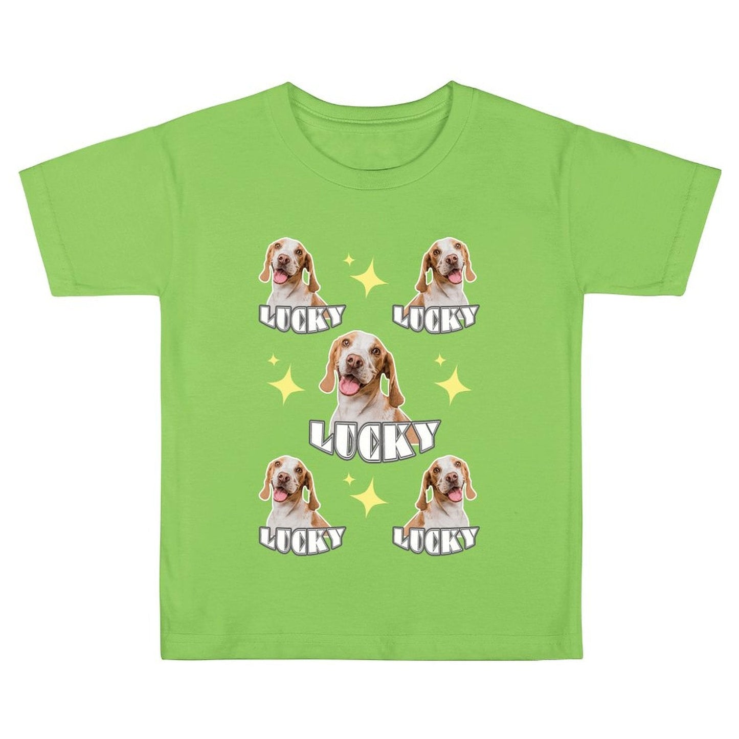 WEPRINTMEKid's T-ShirtCustom Pet Face and Name Kid's T-shirt Pets and Stars on T-shirt