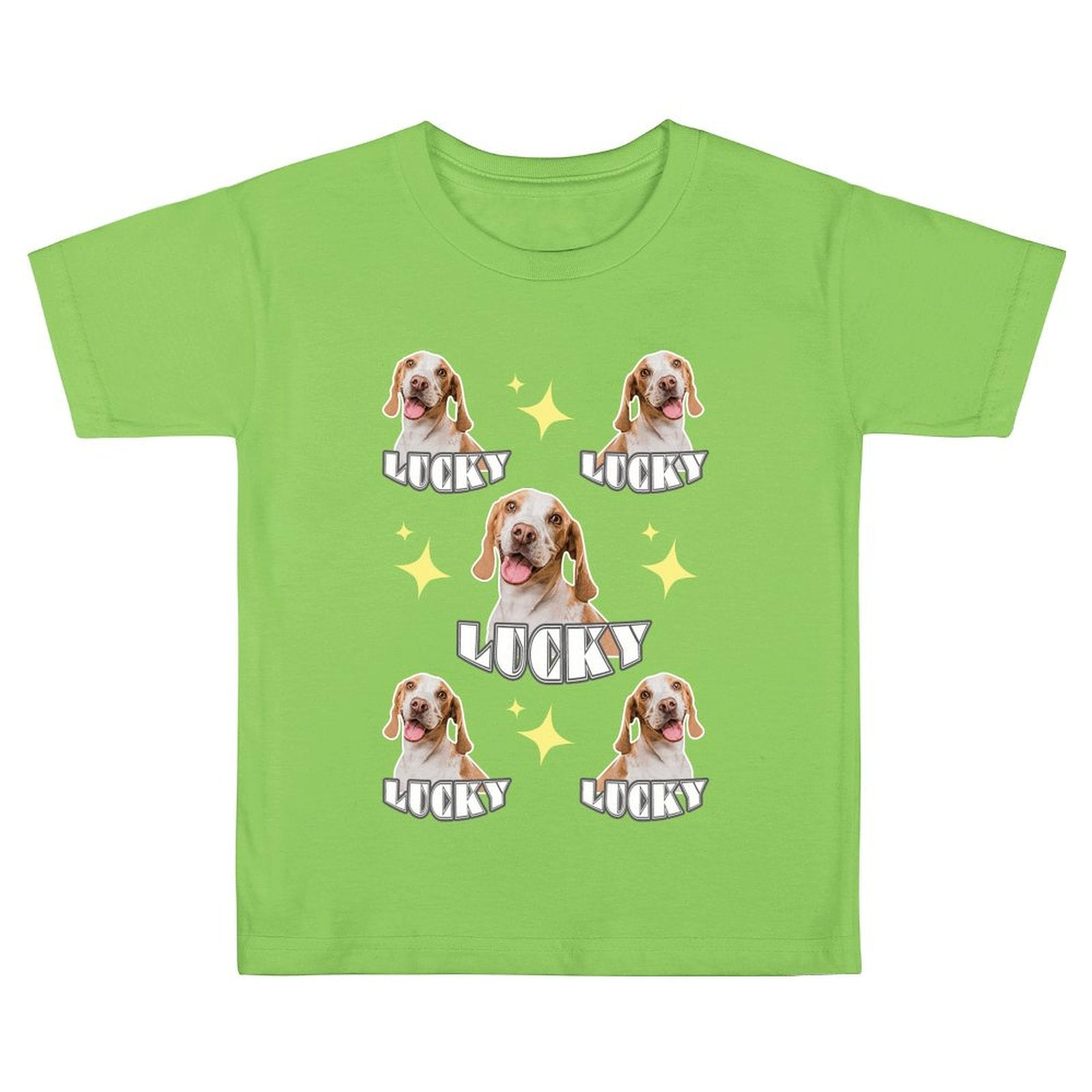 WEPRINTMEKid's T-ShirtCustom Pet Face and Name Kid's T-shirt Pets and Stars on T-shirt