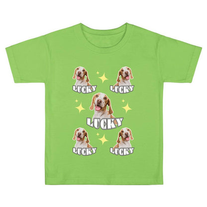 WEPRINTMEKid's T-ShirtCustom Pet Face and Name Kid's T-shirt Pets and Stars on T-shirt