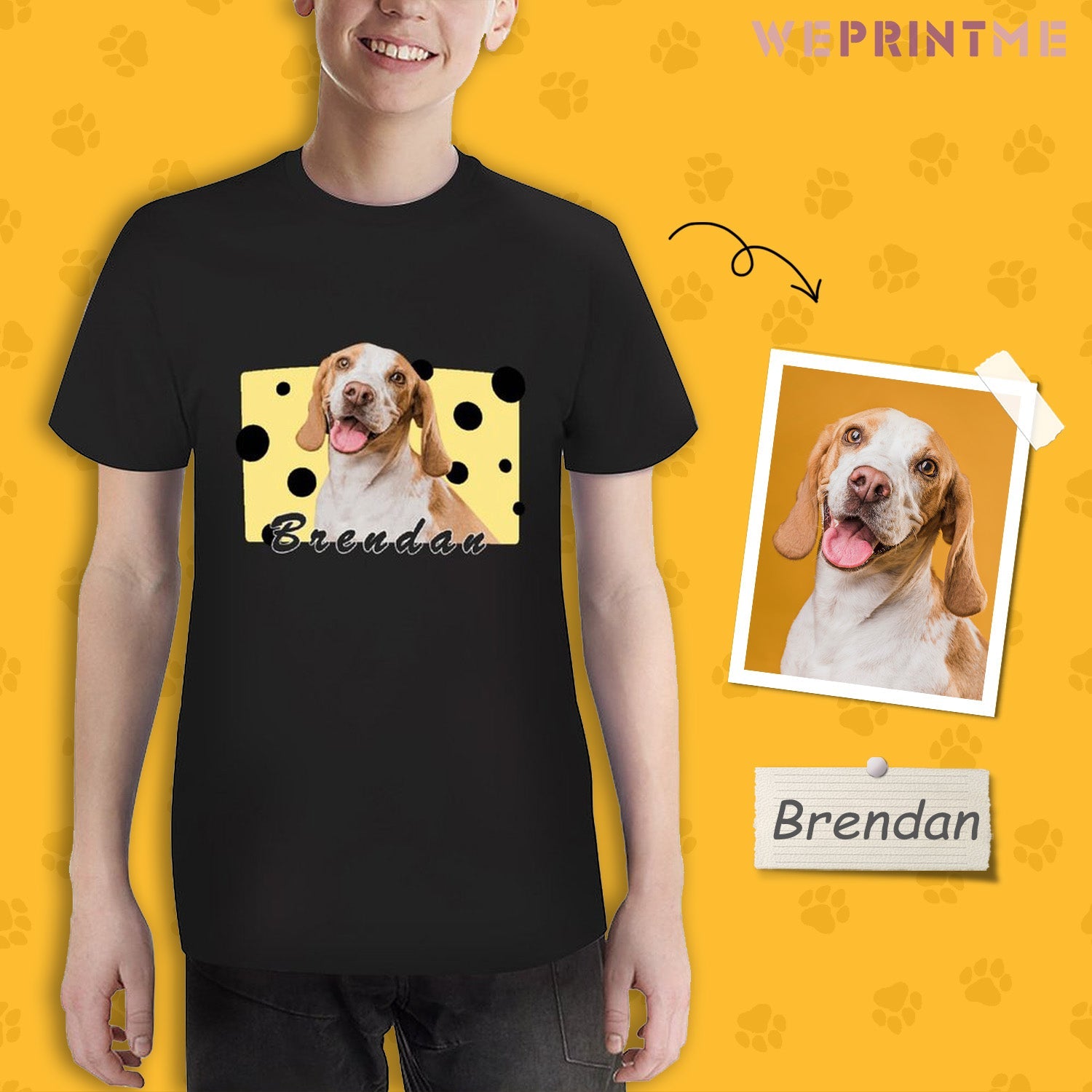 WEPRINTMEKid's T-ShirtCustom Pet Kid's T-shirt Love Cheese Dogs on Shirts