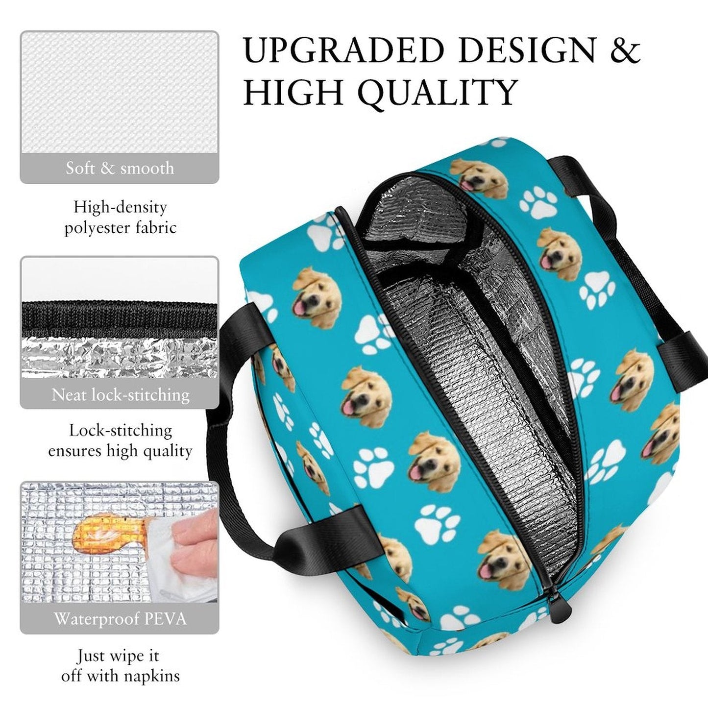 WEPRINTMELunch BagCustom Pet Face Aluminum Foil Lunch Bag