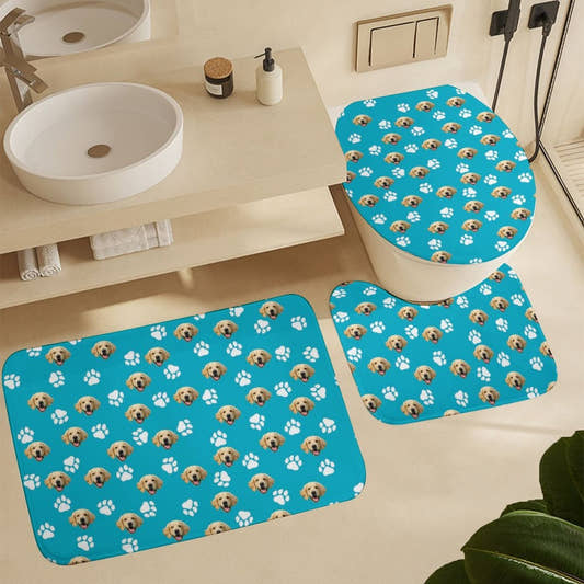 WePrintMeMatCustom Pet Face Coral Fleece Mat Set