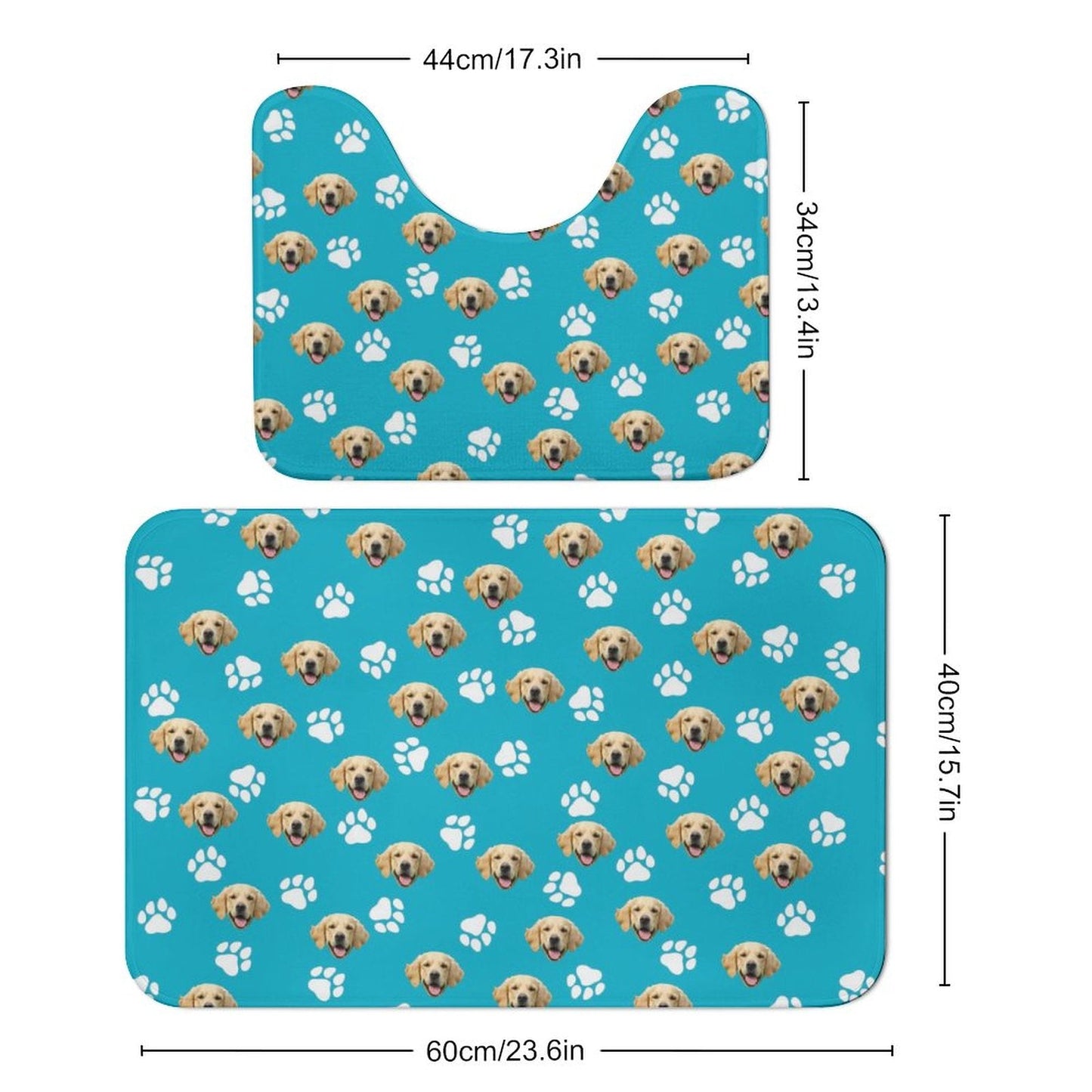 WEPRINTMEMatCustom Pet Face Coral Fleece Mat Set