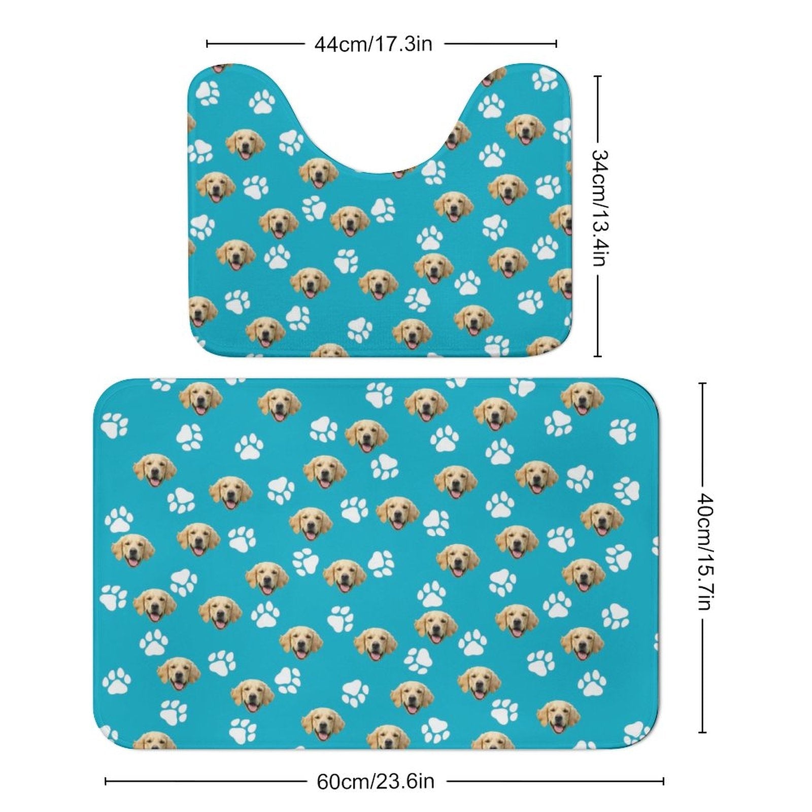 WEPRINTMEMatCustom Pet Face Coral Fleece Mat Set