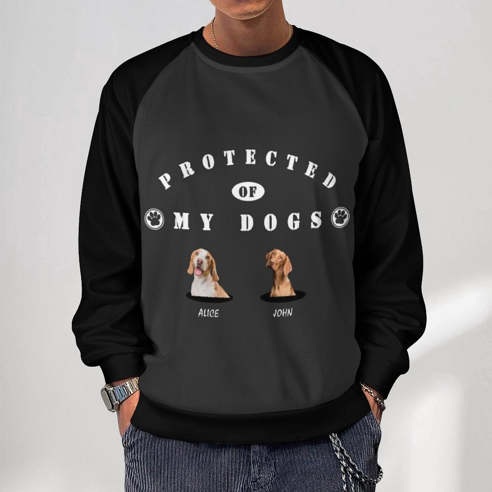 WEPRINTMEMen's SweatshirtCustom Dog Protected Men's Sweatshirt