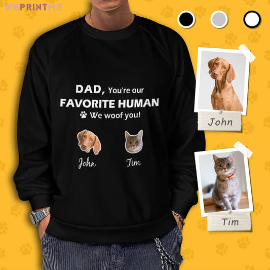 WePrintMeMen's SweatshirtCustom Pet We Woof You Men's Sweatshirt