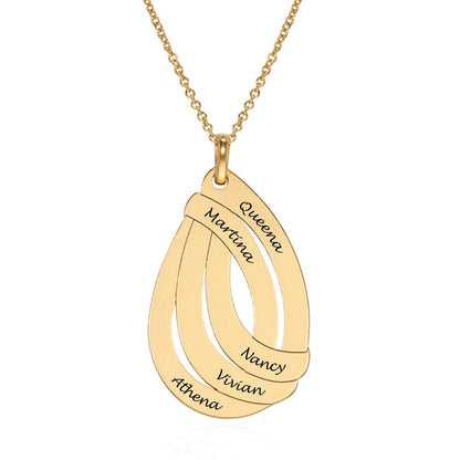 WEPRINTMENecklaceCustom Five Texts Water Drop Necklace