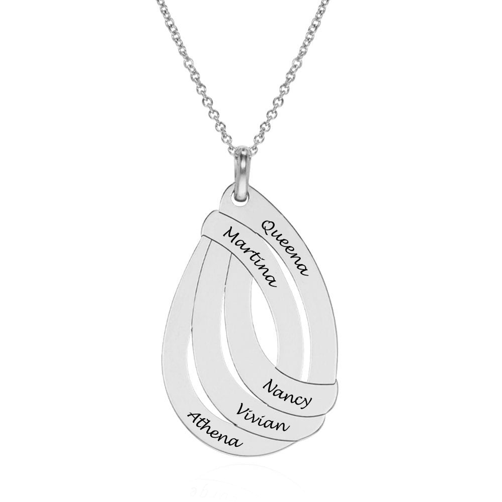 WEPRINTMENecklaceCustom Five Texts Water Drop Necklace