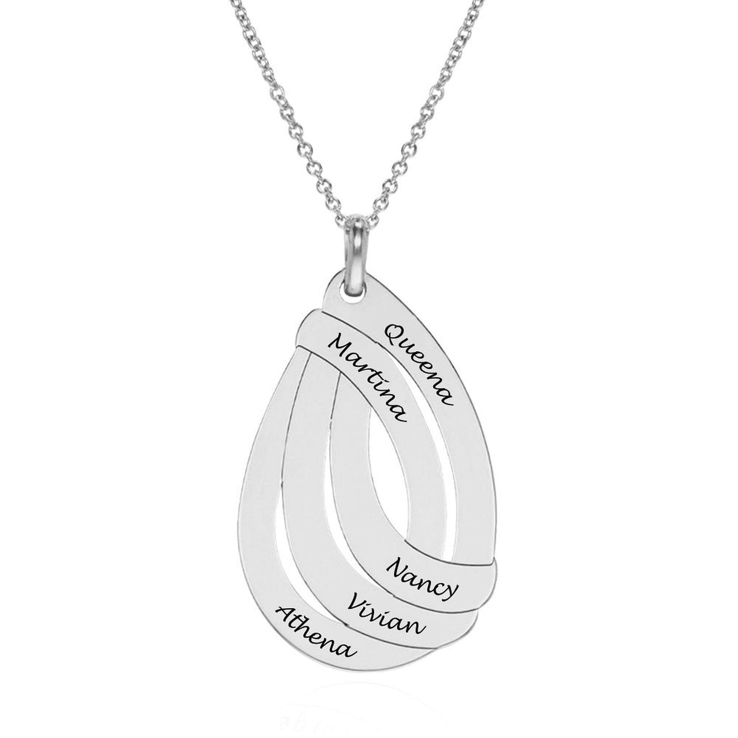 WEPRINTMENecklaceCustom Five Texts Water Drop Necklace