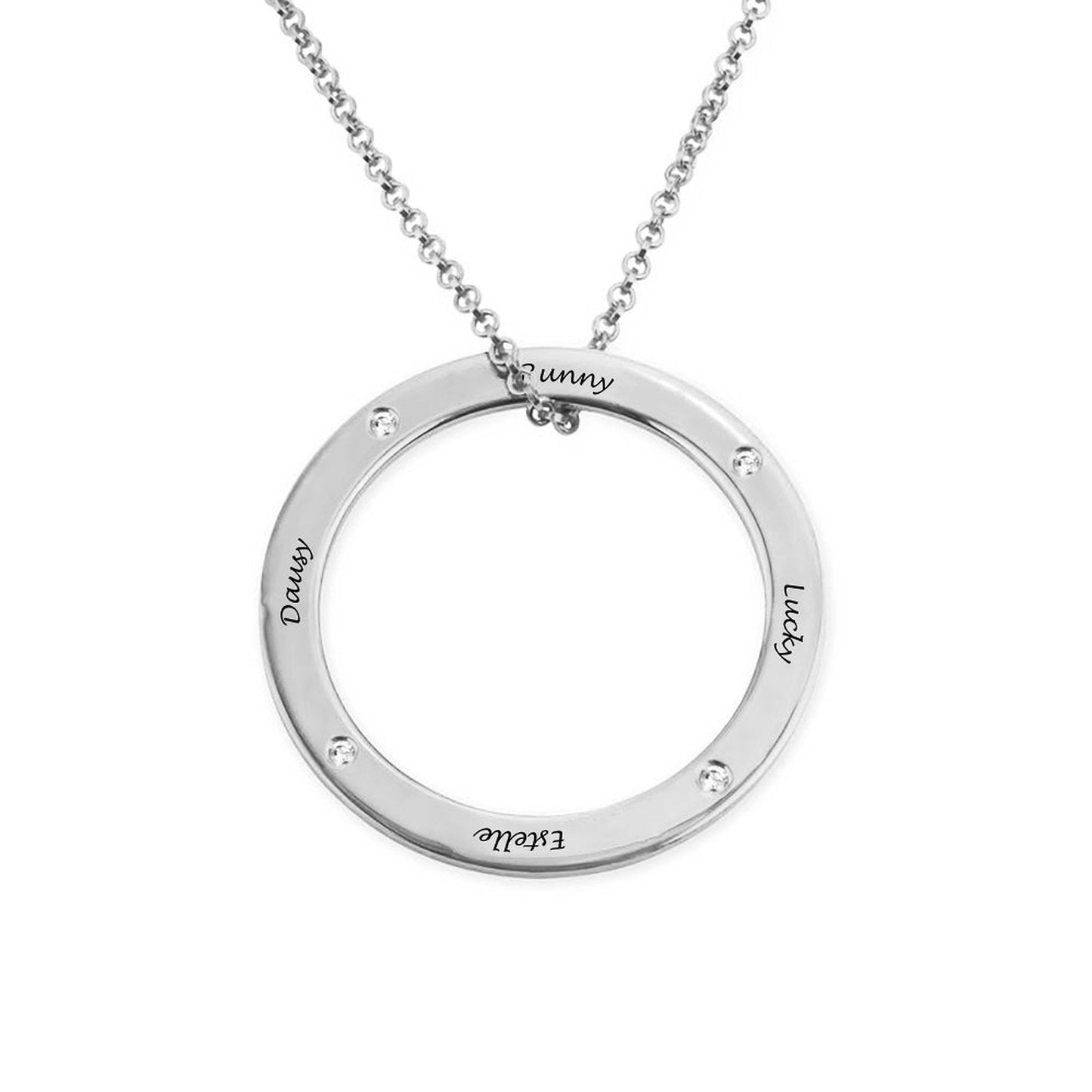 WEPRINTMENecklaceCustom Four Text Round Necklace