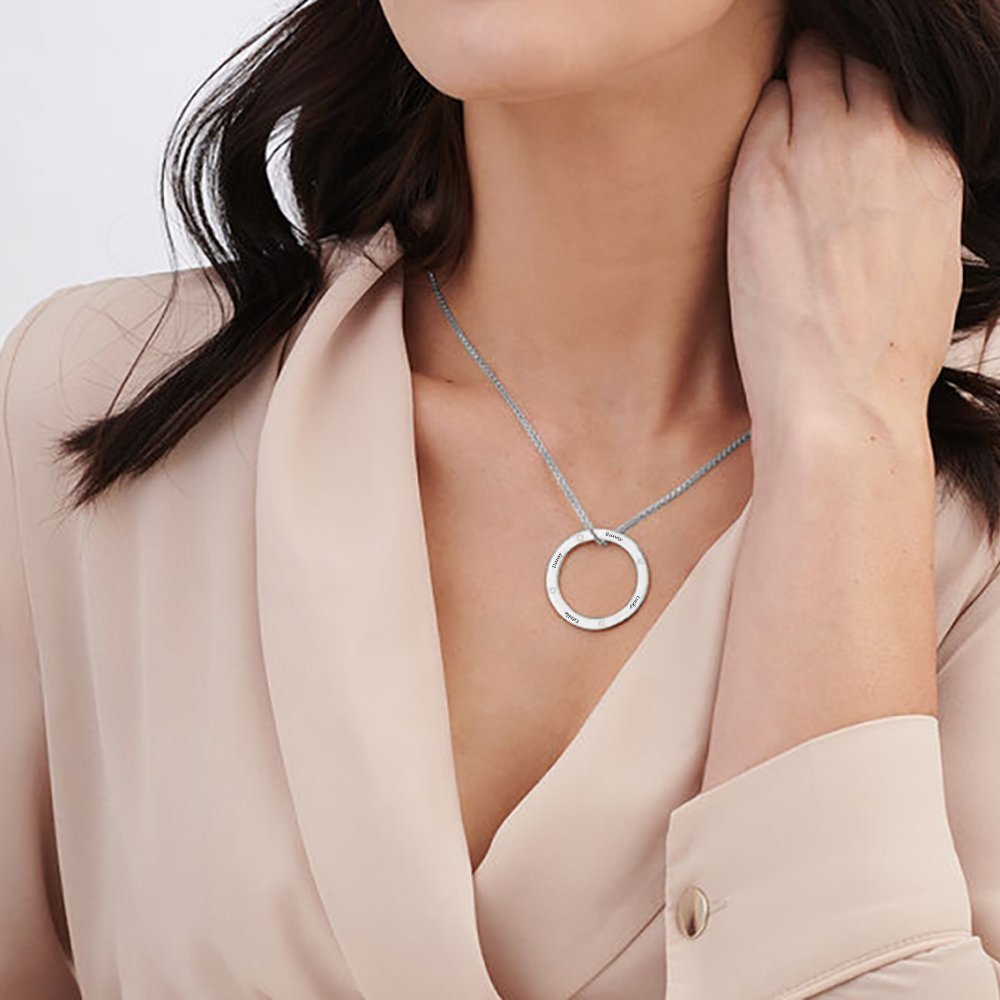 WEPRINTMENecklaceCustom Four Text Round Necklace