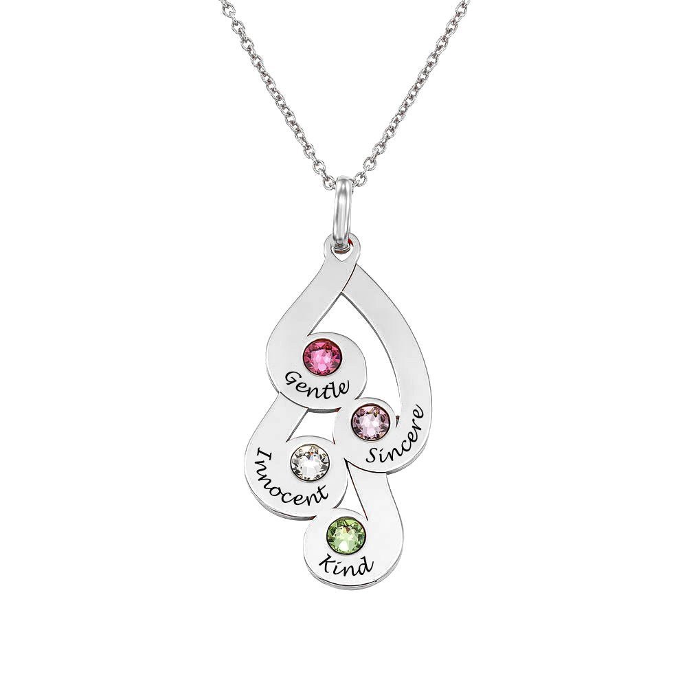 WEPRINTMENecklaceCustom Four Texts and Diamonds Necklace