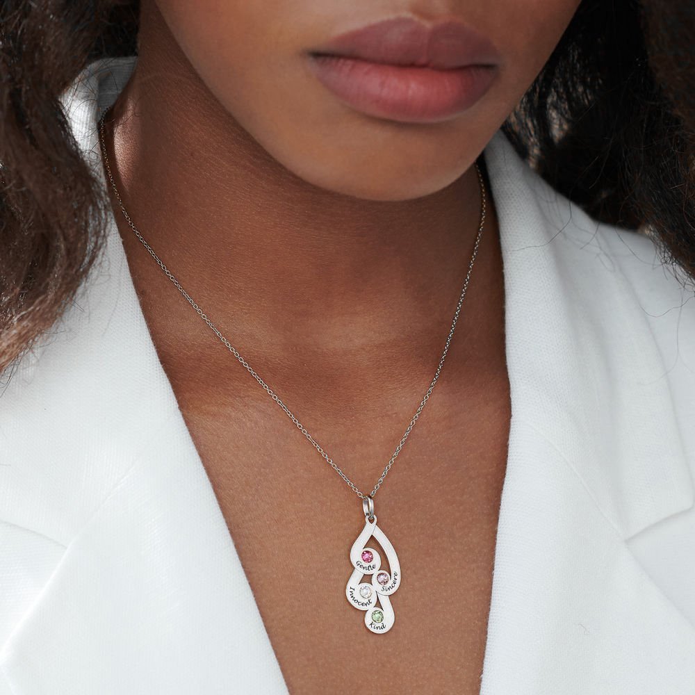 WEPRINTMENecklaceCustom Four Texts and Diamonds Necklace