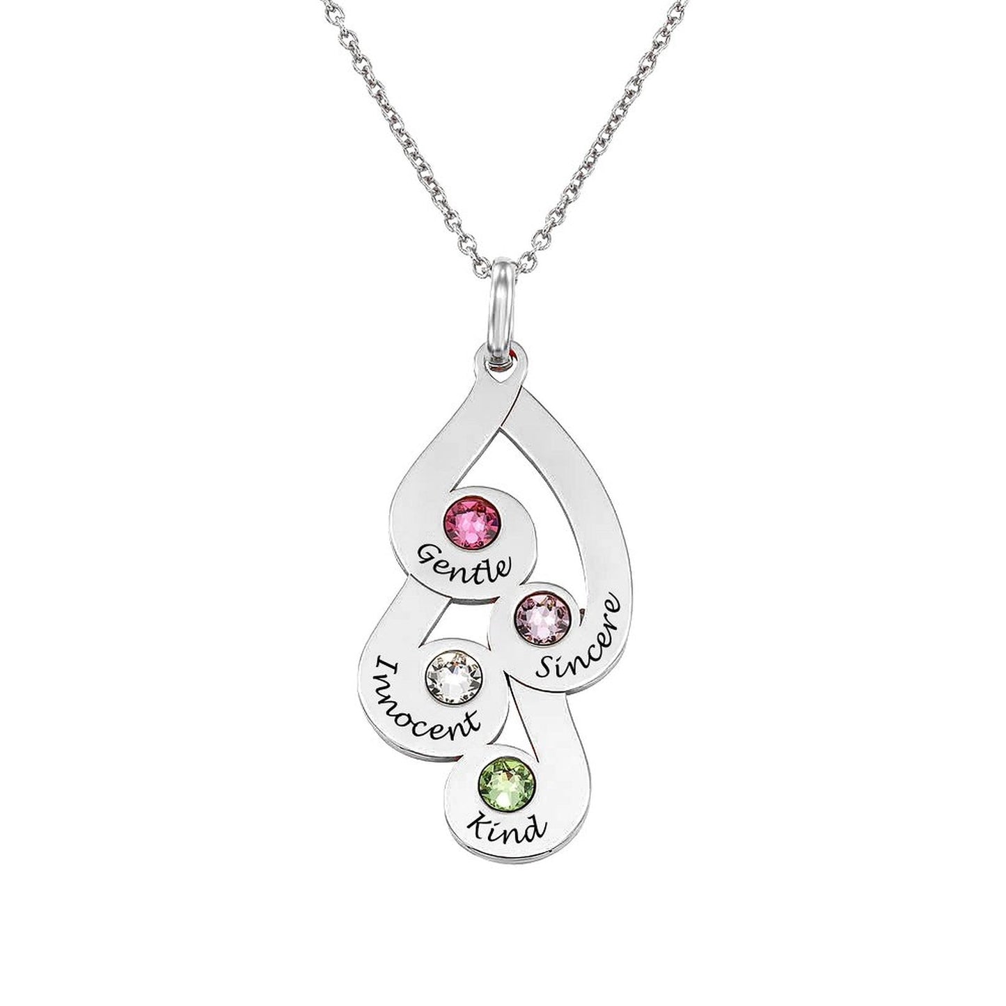 WEPRINTMENecklaceCustom Four Texts and Diamonds Necklace