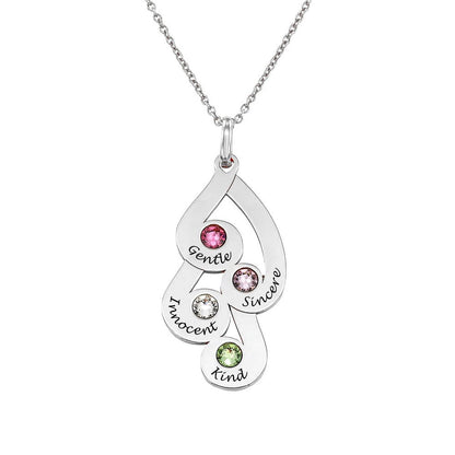 WEPRINTMENecklaceCustom Four Texts and Diamonds Necklace