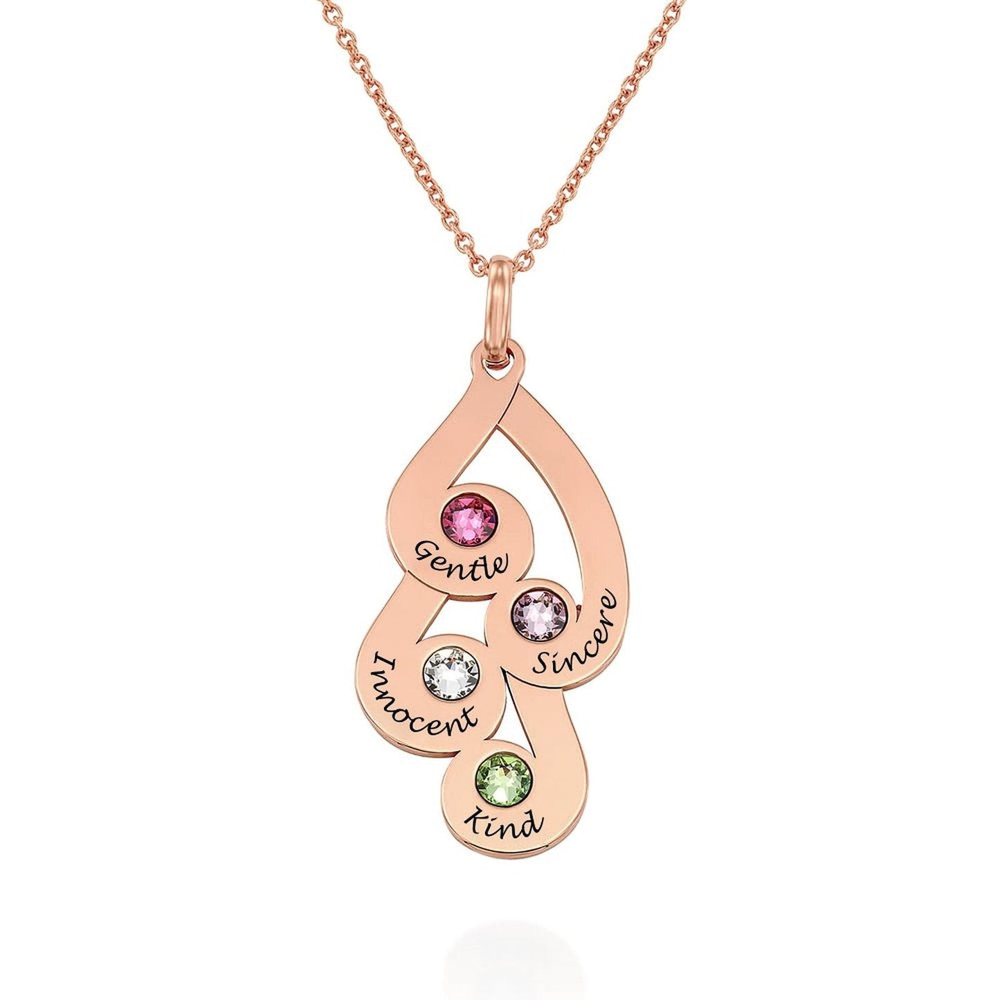 WEPRINTMENecklaceCustom Four Texts and Diamonds Necklace