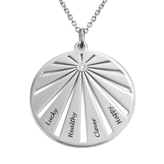 WEPRINTMENecklaceCustom Four Texts Round Necklace