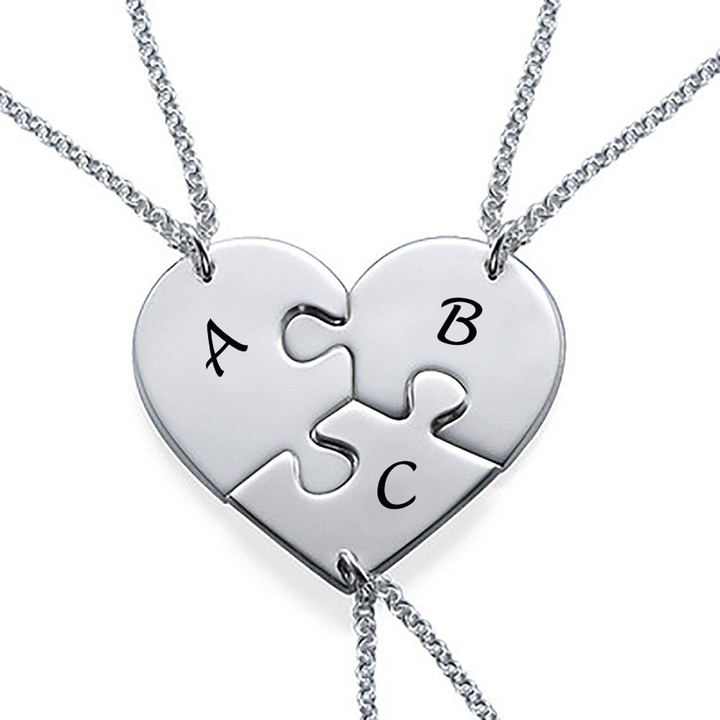 WEPRINTMENecklaceCustom Letter Puzzle Three Necklaces