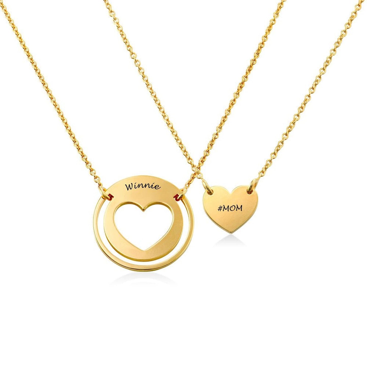 WEPRINTMENecklaceCustom Names Heart Shaped Couple Necklace
