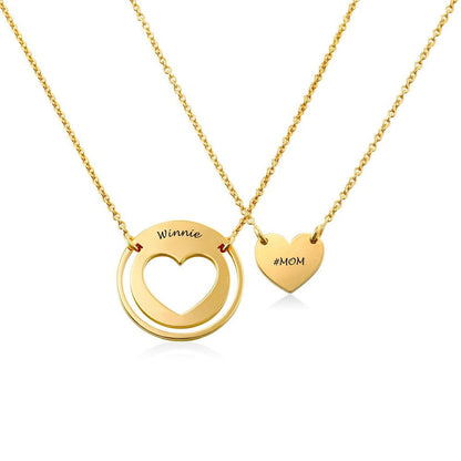 WEPRINTMENecklaceCustom Names Heart Shaped Couple Necklace
