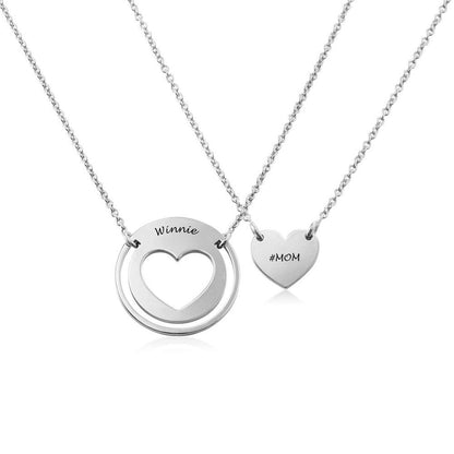 WEPRINTMENecklaceCustom Names Heart Shaped Couple Necklace