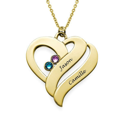 WEPRINTMENecklaceCustom Names Two Hearts Necklace